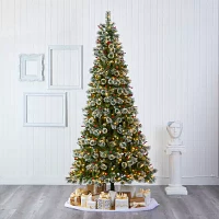 Nearly Natural Frosted Swiss Faux 9 Foot Pre-Lit Pine Christmas Tree