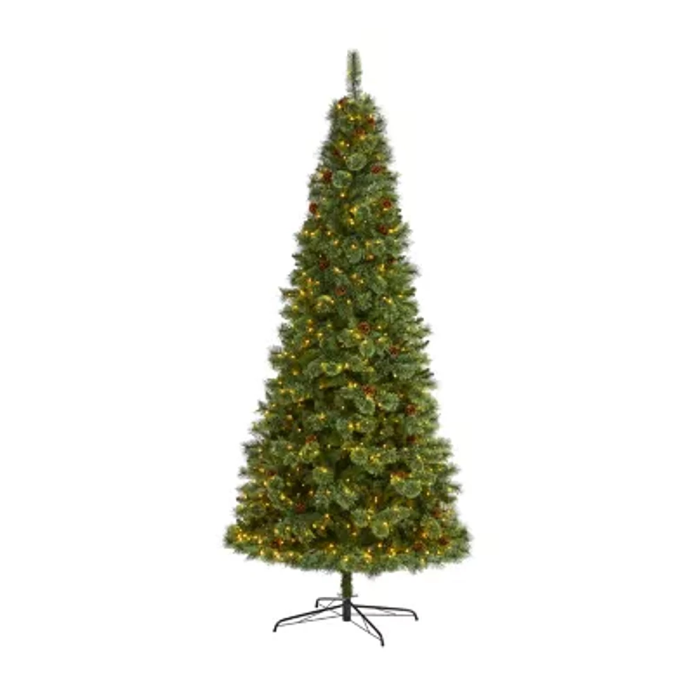 Nearly Natural Mountain Faux 9 Foot Pre-Lit Pine Christmas Tree