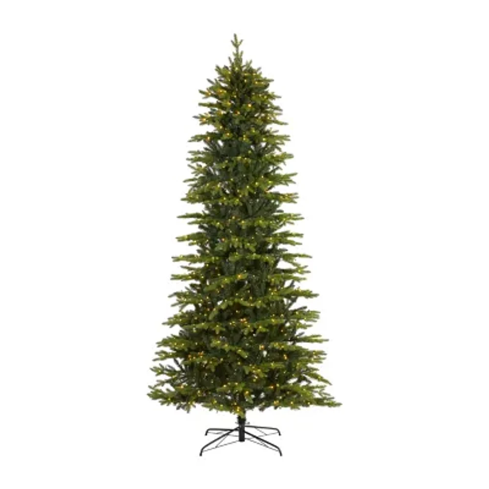 Nearly Natural Belgium Look Faux 9 Foot Pre-Lit Fir Christmas Tree