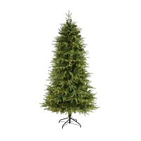 Nearly Natural Look Faux 6 1/2 Foot Pre-Lit Fir Christmas Tree