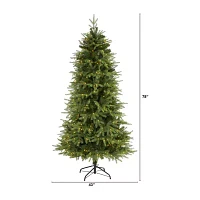 Nearly Natural Look Faux 6 1/2 Foot Pre-Lit Fir Christmas Tree