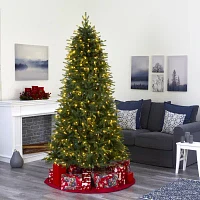 Nearly Natural Vancouver Faux 7 Foot Pre-Lit Fir Christmas Tree