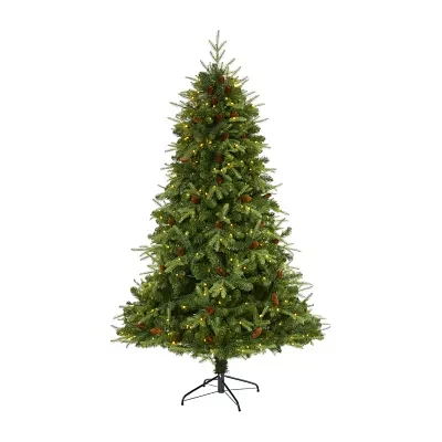 Nearly Natural Look Faux 7 Foot Pre-Lit Spruce Christmas Tree