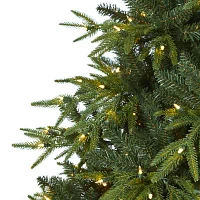 Nearly Natural Mountain Natural Look Faux 7 1/2 Foot Pre-Lit Fir Christmas Tree