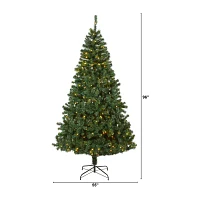 Nearly Natural Northern Tip Faux 8 Foot Pre-Lit Christmas Tree