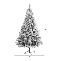 Nearly Natural Flocked White Foot Pine Christmas Tree