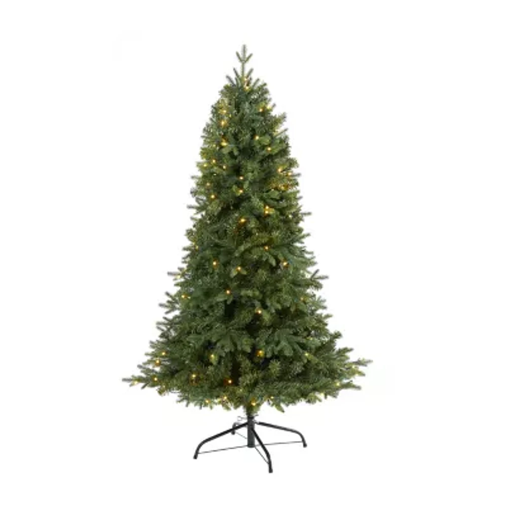 Nearly Natural Vermont Faux 5 Foot Pre-Lit Fir Christmas Tree