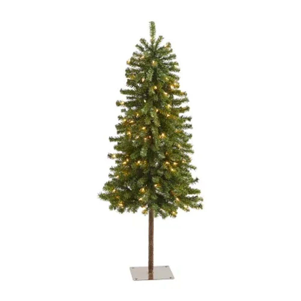 Nearly Natural Alpine 4 Foot Pre-Lit Christmas Tree