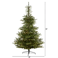 Nearly Natural Layered Faux 7 1/2 Foot Pre-Lit Spruce Christmas Tree