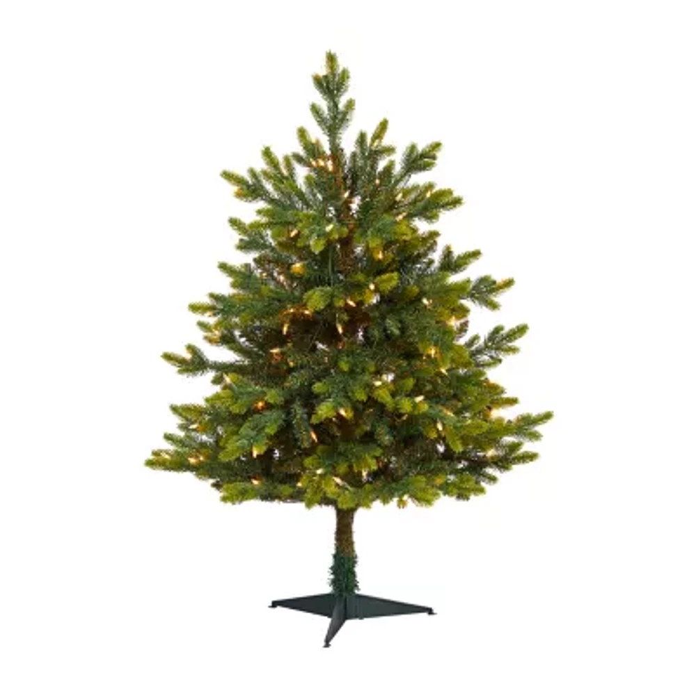 Nearly Natural 3 Foot Pre-Lit Fir Christmas Tree