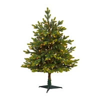 Nearly Natural 3 Foot Pre-Lit Fir Christmas Tree