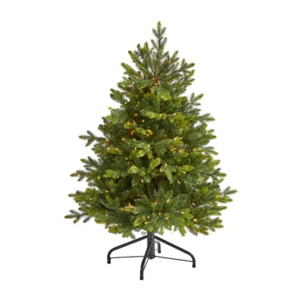 Nearly Natural 4 Foot Pre-Lit Fir Christmas Tree