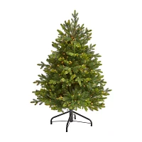 Nearly Natural 4 Foot Pre-Lit Fir Christmas Tree