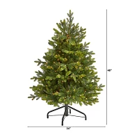 Nearly Natural 4 Foot Pre-Lit Fir Christmas Tree