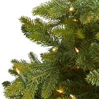 Nearly Natural 4 Foot Pre-Lit Fir Christmas Tree