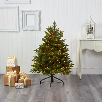 Nearly Natural 4 Foot Pre-Lit Fir Christmas Tree