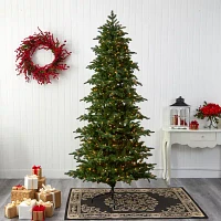 Nearly Natural South Carolina Faux 8 Foot Pre-Lit Fir Christmas Tree