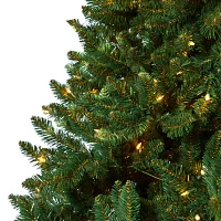 Nearly Natural Northern Rocky Faux 7 Foot Pre-Lit Spruce Christmas Tree