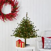 Nearly Natural Colorado Mountain Faux 3 Foot Pre-Lit Pine Christmas Tree