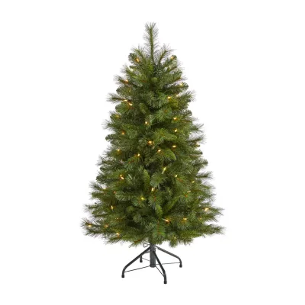 Nearly Natural Mountain 4 Foot Pre-Lit Pine Christmas Tree