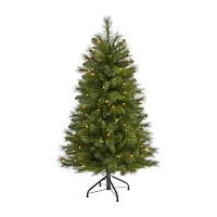 Nearly Natural Mountain 4 Foot Pre-Lit Pine Christmas Tree