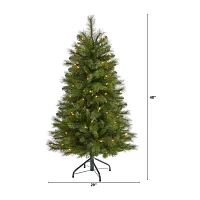 Nearly Natural Mountain 4 Foot Pre-Lit Pine Christmas Tree