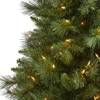 Nearly Natural Slim Faux 6 Foot Pre-Lit Pine Christmas Tree