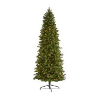 Nearly Natural Slim 9 Foot Pre-Lit Pine Christmas Tree