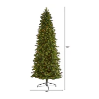 Nearly Natural Slim 9 Foot Pre-Lit Pine Christmas Tree