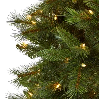 Nearly Natural Slim 9 Foot Pre-Lit Pine Christmas Tree