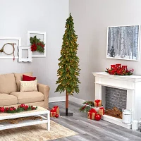 Nearly Natural Grand 8 Foot Pre-Lit Christmas Tree