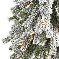 Nearly Natural Flocked 5 Foot Pre-Lit Christmas Tree