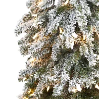 Nearly Natural Flocked Grand Faux Foot Pre-Lit Christmas Tree