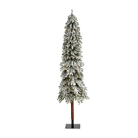 Nearly Natural Flocked Grand Faux 8 Foot Pre-Lit Christmas Tree