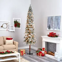 Nearly Natural Flocked Grand Faux 9 Foot Pre-Lit Christmas Tree