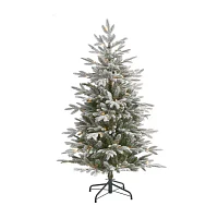 Nearly Natural Flocked 1/2 Foot Pre-Lit Spruce Christmas Tree