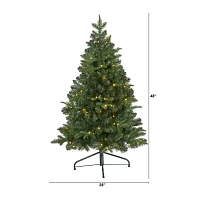 Nearly Natural Flat Back 4 Foot Pre-Lit Spruce Christmas Tree