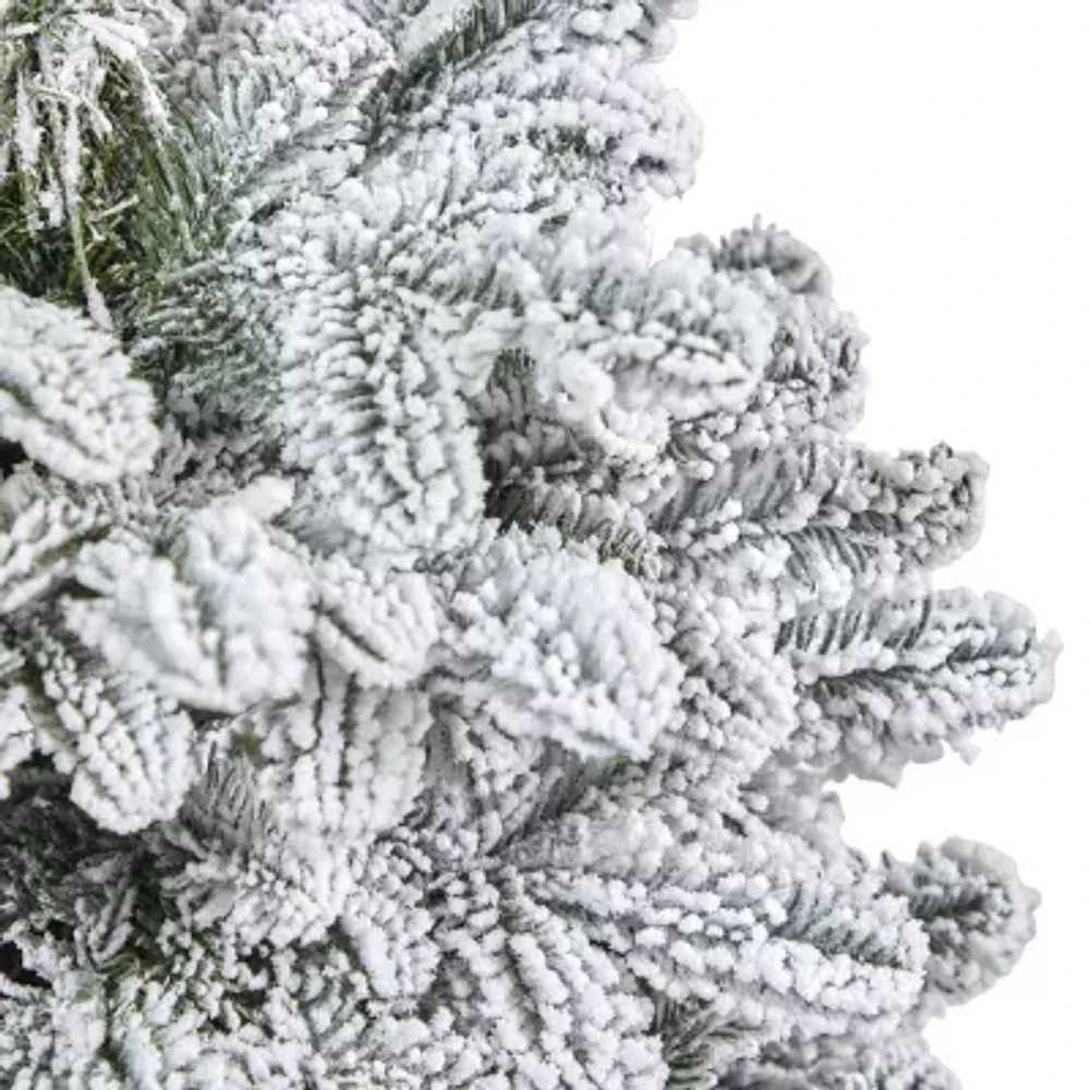 Nearly Natural Flocked 4 Foot Pre-Lit Fir Christmas Tree