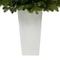 Nearly Natural In Wht Planter 3 1/2 Foot Pre-Lit Fir Christmas Tree