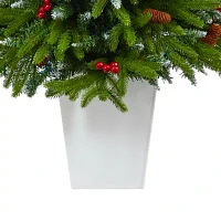 Nearly Natural Snow Tipped 5 Foot Pre-Lit Spruce Christmas Tree