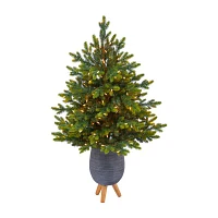 Nearly Natural 3 1/2 Foot Pre-Lit Fir Christmas Tree