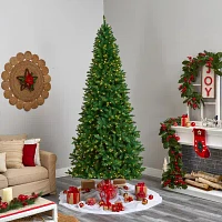 Nearly Natural Green Valley Faux 9 Foot Pre-Lit Fir Christmas Tree