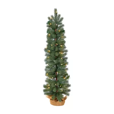 Nearly Natural Faux Burlap 3 Foot Pre-Lit Pine Christmas Tree