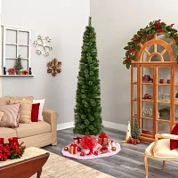 Nearly Natural Pencil Faux 8 Foot Pre-Lit Christmas Tree