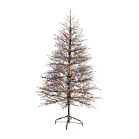 Nearly Natural Frosted Berry Twig Faux 6 Foot Pre-Lit Christmas Tree