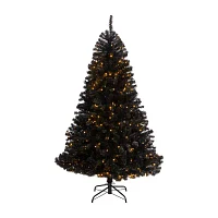 Nearly Natural Black Faux Foot Pre-Lit Christmas Tree