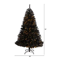 Nearly Natural Black Faux Foot Pre-Lit Christmas Tree