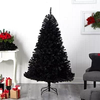 Nearly Natural Black Faux Foot Pre-Lit Christmas Tree