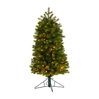 Nearly Natural Slim Faux 4 Foot Pre-Lit Spruce Christmas Tree