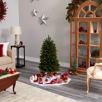 Nearly Natural Slim Faux 4 Foot Pre-Lit Spruce Christmas Tree